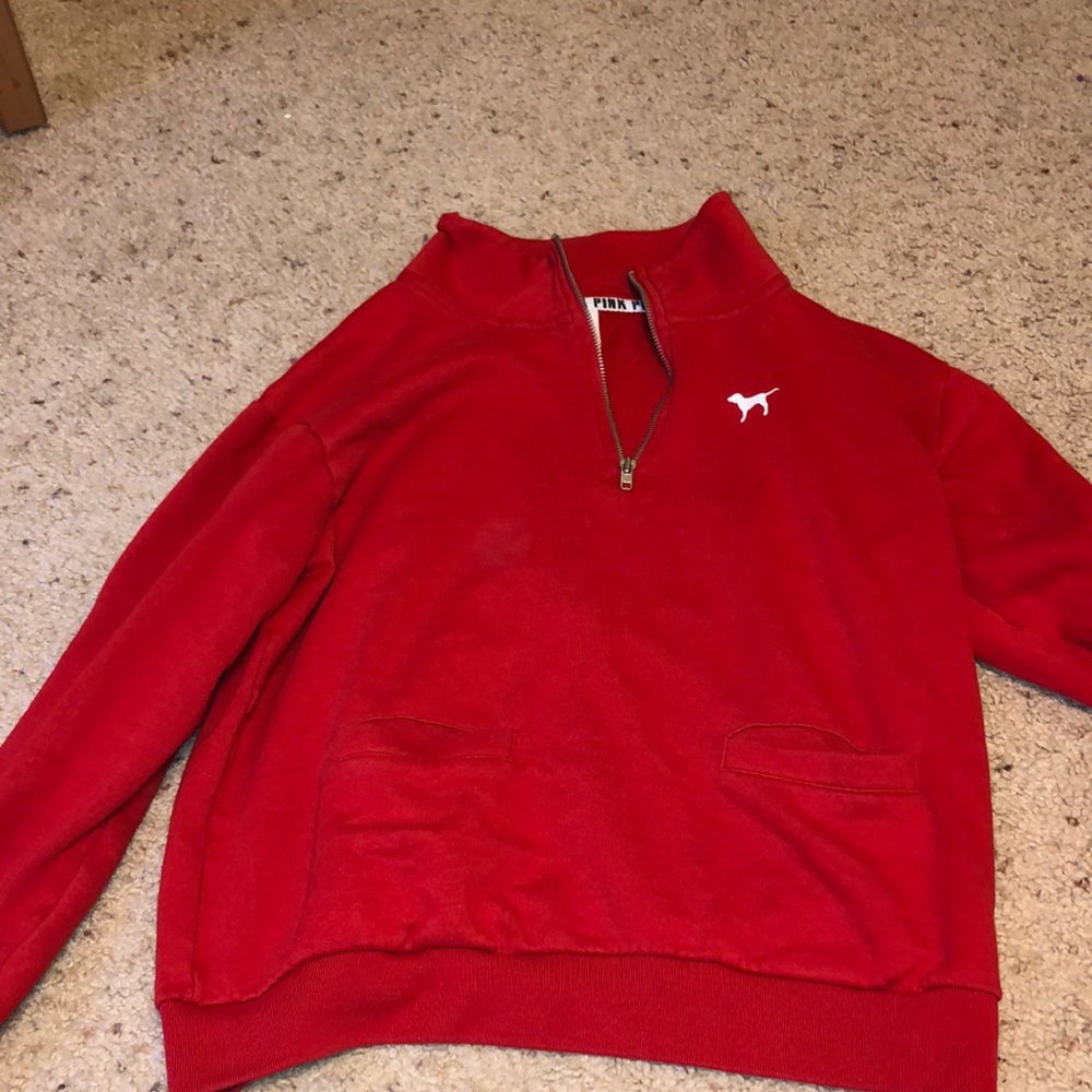 Red half zip up